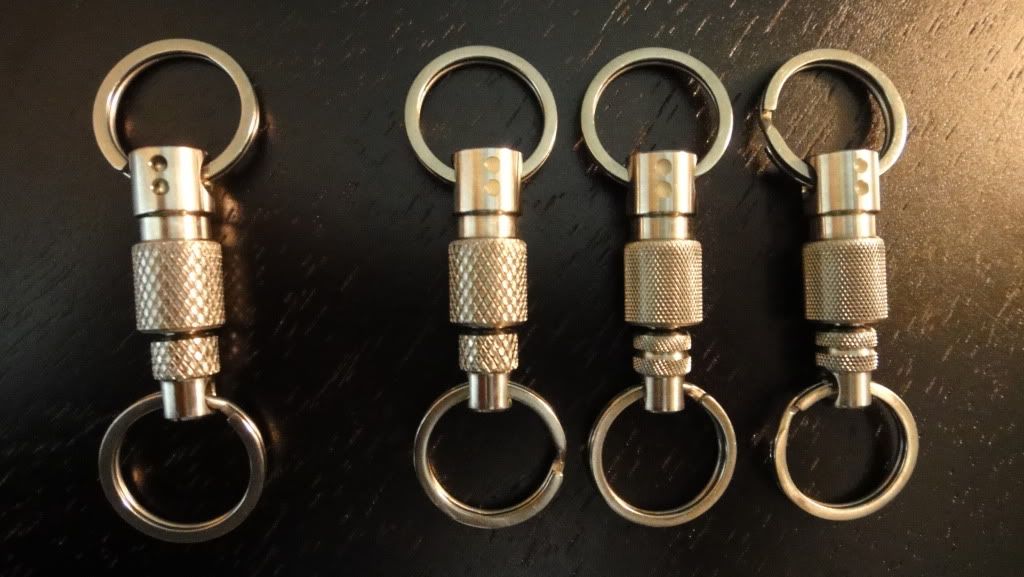 FS TRITIUM & GlowInTheDark "Moonglow" TITANIUM QuickRelease Key Rings!