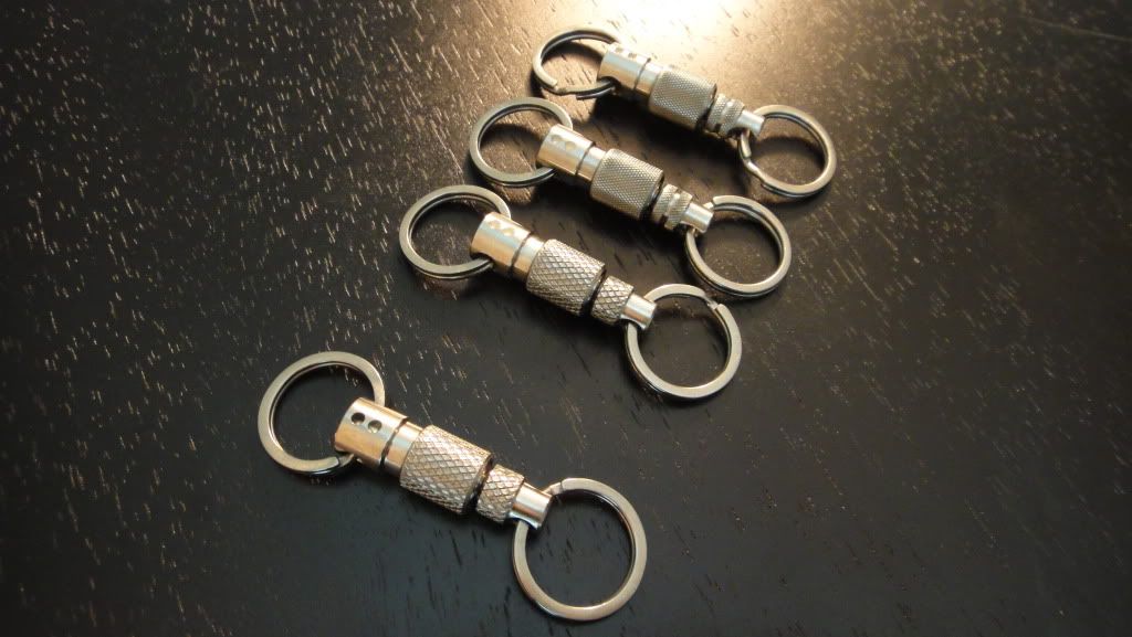 FS TRITIUM & GlowInTheDark "Moonglow" TITANIUM QuickRelease Key Rings!