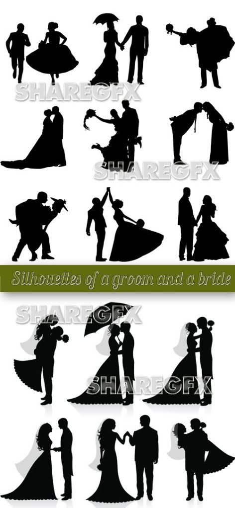 Wedding Silhouettes Vector 2 EPS and Previews 11 MB