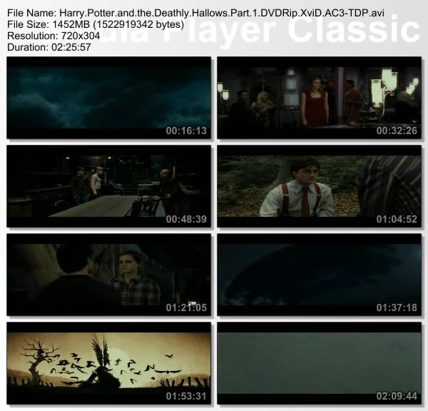 harry potter and the deathly hallows dvdrip. http://www.filesonic.com/file/399072714/Harry.Potter.and.the.Deathly.Hallows.Part.1.DVDRip.XviD.AC3-TDP.part1.rar