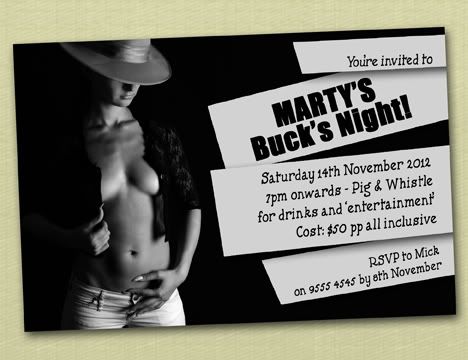 Bucks Night Invites
