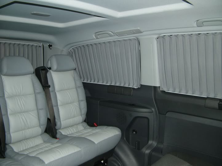 SIDE + REAR INTERIOR CURTAINS SUN SHADES GREY XLONG MERCEDES BENZ VITO