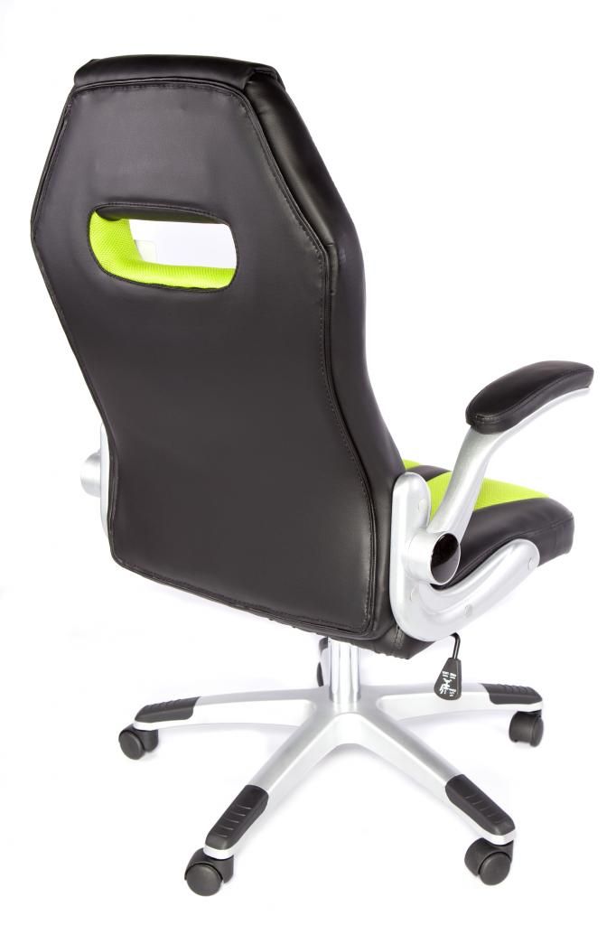 Brand new black PU leather and green mesh computer/game chair eBay