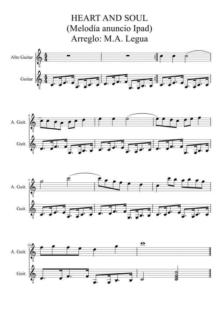 HEART AND SOUL PARTITURA heart and soul partitura: