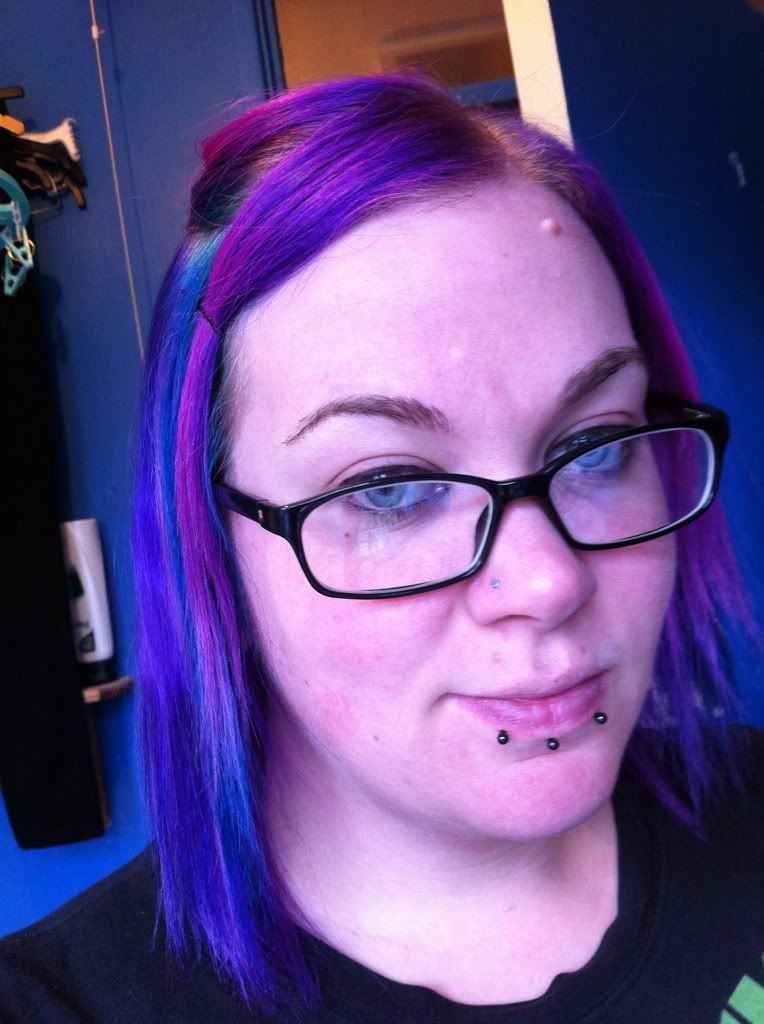 Faded Purple To Mixed Purples Peacock Blue And Black