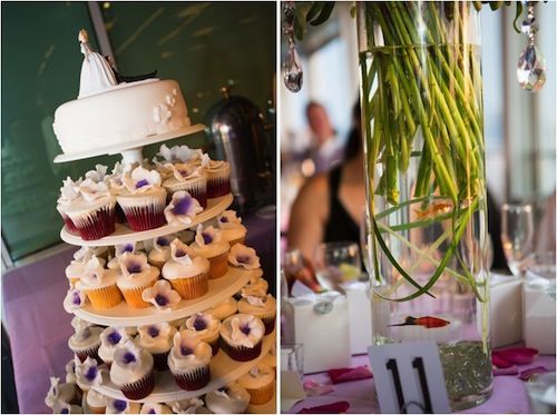 cupcake tower at nyc wedding at chelsea piers