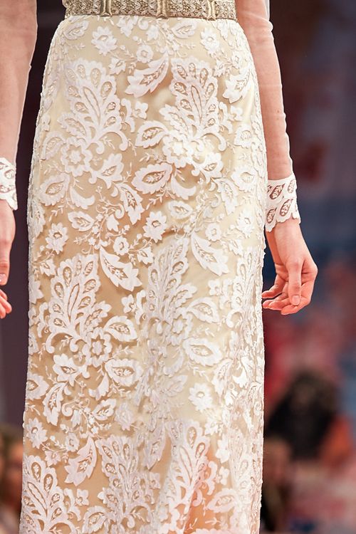 detail claire pettibone green lace dress fall bridal market october meric new york nyc