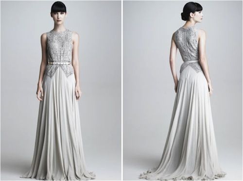 Elie Saab belted evening gown as wedding dress, as seen on Merci New York