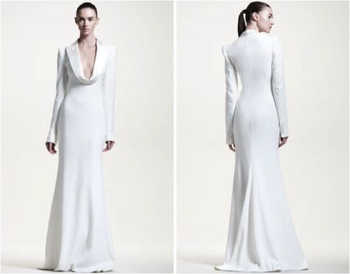 alexander McQueen evening gown as wedding dress available at Bergdorf Goodman and Seen on Merci New York