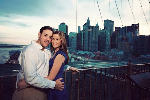 Kristina + Alexander Real NYC Engagement Brooklyn Bridge