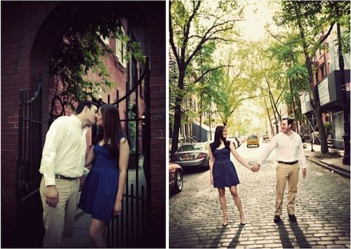 Kristina + Alexander Real NYC Engagement Cobblestones West Village Manhattan