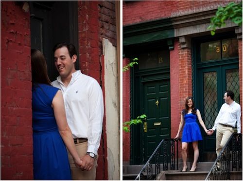 Kristina + Alexander Real NYC Engagement Brownstones