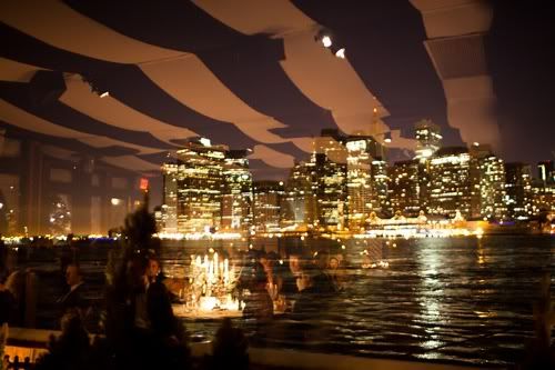 tenting and skyline A cute city wedding at The River Cafe.  Photographed by Dave Robbins and featured on Merci New York