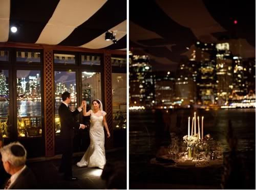 A cute city wedding at The River Cafe.  Photographed by Dave Robbins and featured on Merci New York