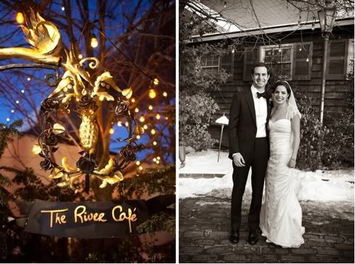 A cute city wedding at The River Cafe.  Photographed by Dave Robbins and featured on Merci New York