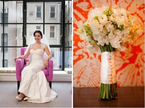 A cute city wedding at The River Cafe.  Photographed by Dave Robbins and featured on Merci New York