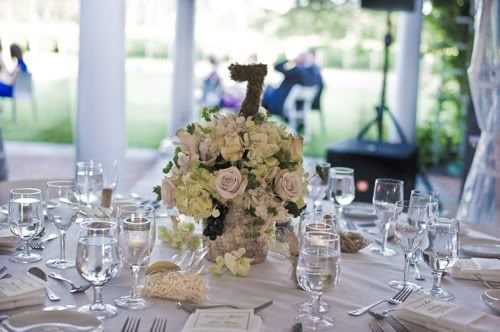 centerpiece moss letter