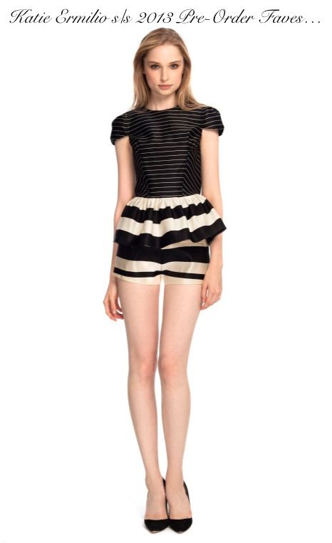 Katie Ermilio Spring Summer 2013 striped peplum romper on Merci New York