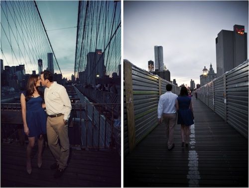 Kristina + Alexander Real NYC Engagement Brooklyn Bridge