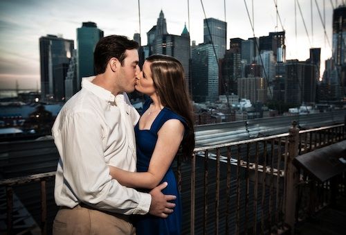 Kristina + Alexander Real NYC Engagement Brooklyn Bridge