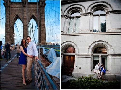 Kristina + Alexander Real NYC Engagement Brooklyn Bridge