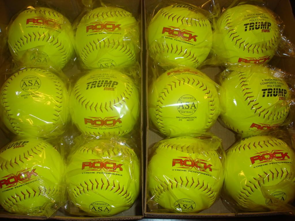 For Sale NIW Trump X rock ASA Softballs1 doz Slowpitch Softball