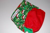 Large Holiday Green Smilies w/PUL Pocket Diaper *Black Friday Special*