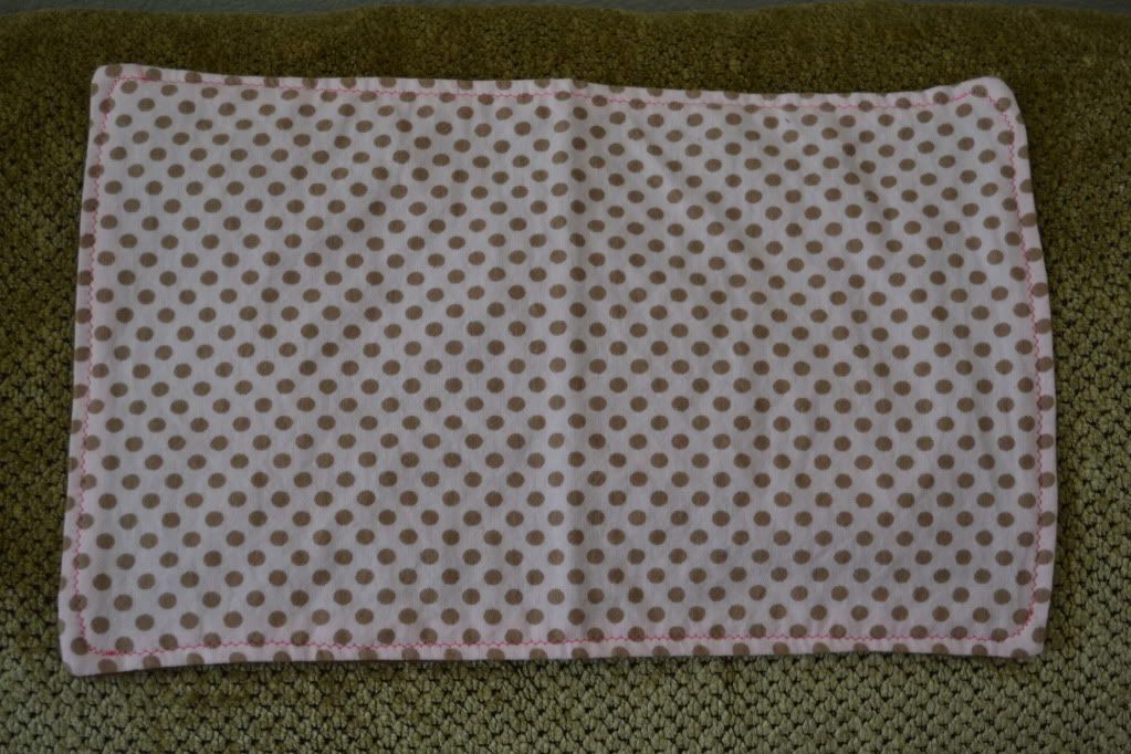 Brown and pink polka dot burp cloth