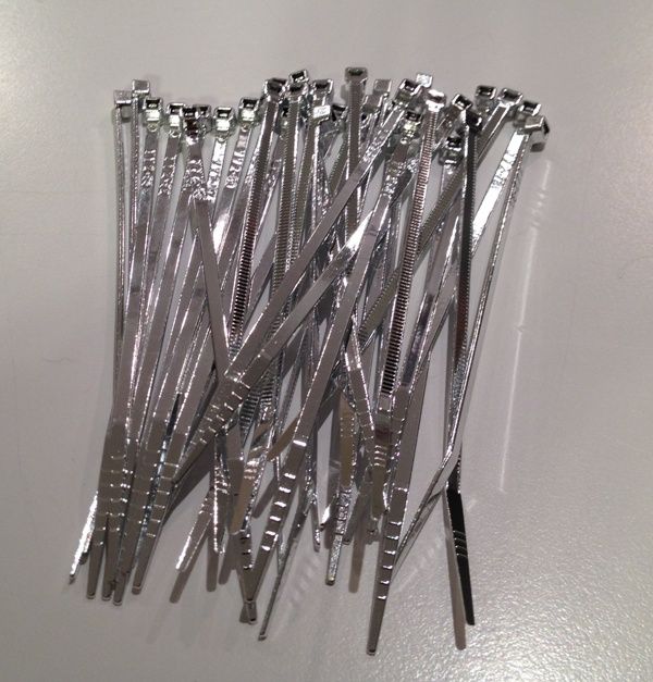25 Pack Chrome 4" Cable Zip Ties for Custom Harley Davidson Motorcycles