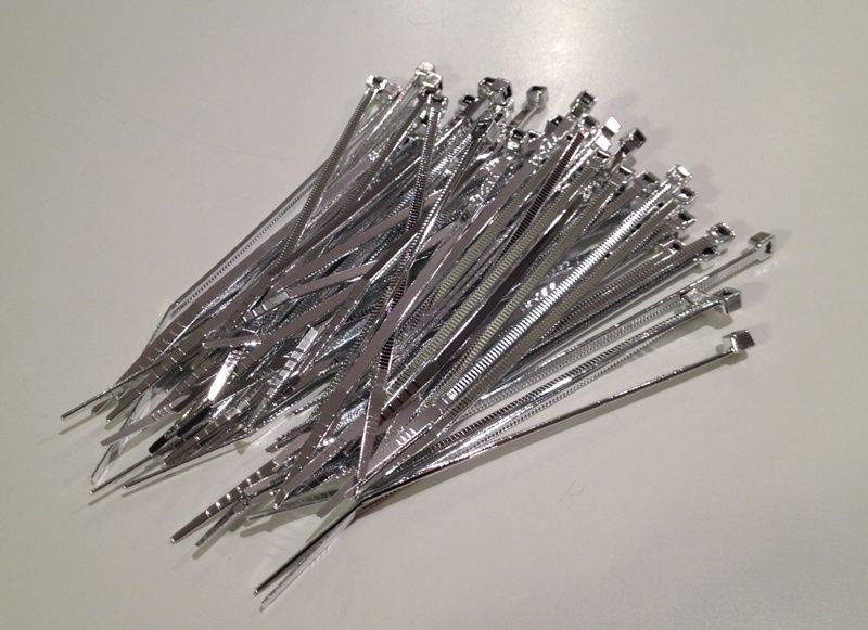 50 Pack Chrome 4" Cable Zip Ties for Custom Harley Davidson Motorcycles