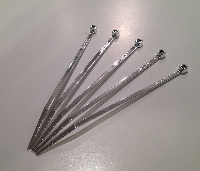 5 Pack Chrome 4" Cable Zip Ties for Custom Harley Davidson Motorcycles