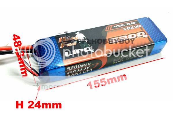   5200mah 11 1v 45c Max 85C LiPo Battery for RC Car and Aircraft