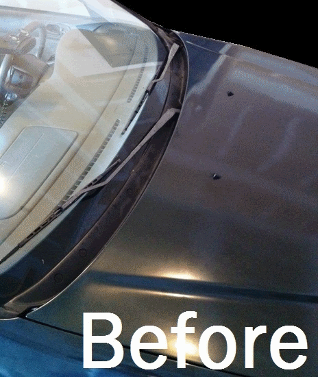 Hood Trim Before and After
